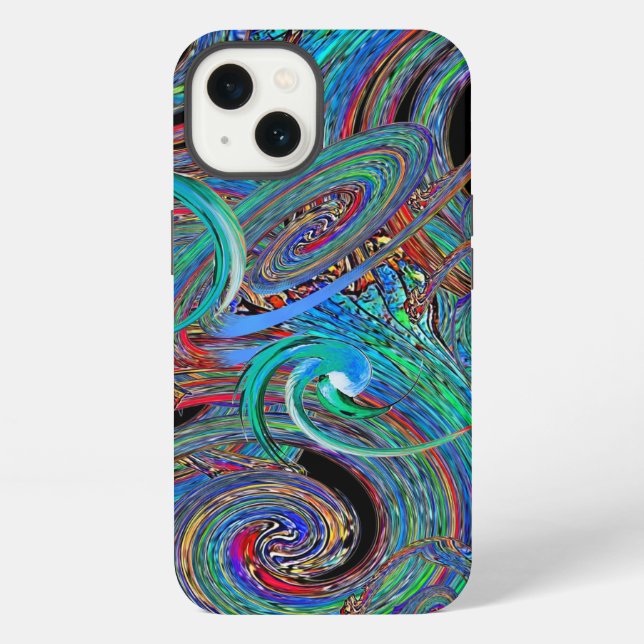 Colorful Modern Trendy Abstract Pattern Iphone Case (Back)