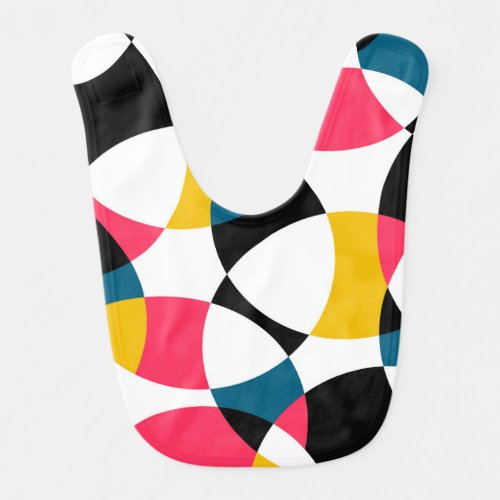 Colorful modern trendy cool circular graphic baby bib