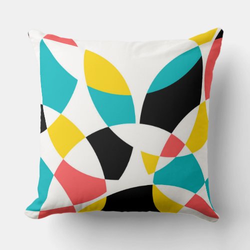Colorful modern trendy cool unique circular throw pillow