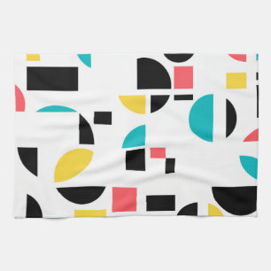 Colorful, modern, trendy, fun, cheerful geometric kitchen towel