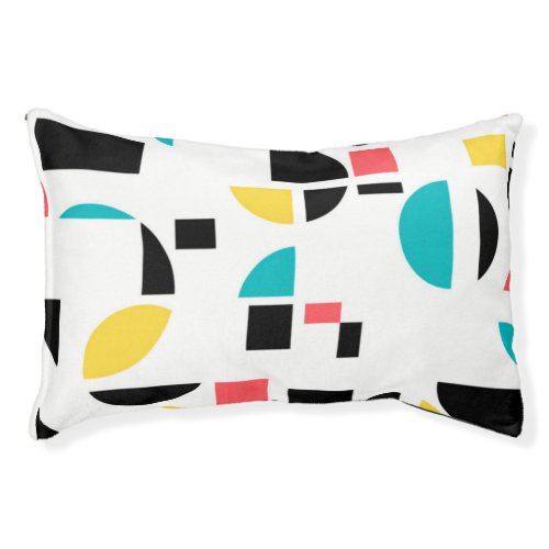 Colorful modern trendy fun cheerful geometric pet bed