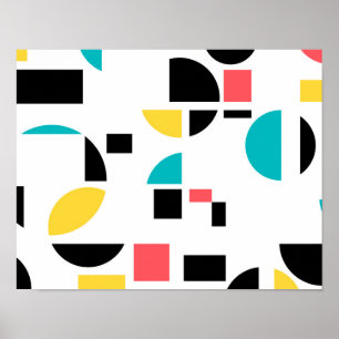 Colorful, modern, trendy, fun, cheerful geometric poster