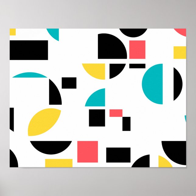 Colorful, modern, trendy, fun, cheerful geometric poster (Front)