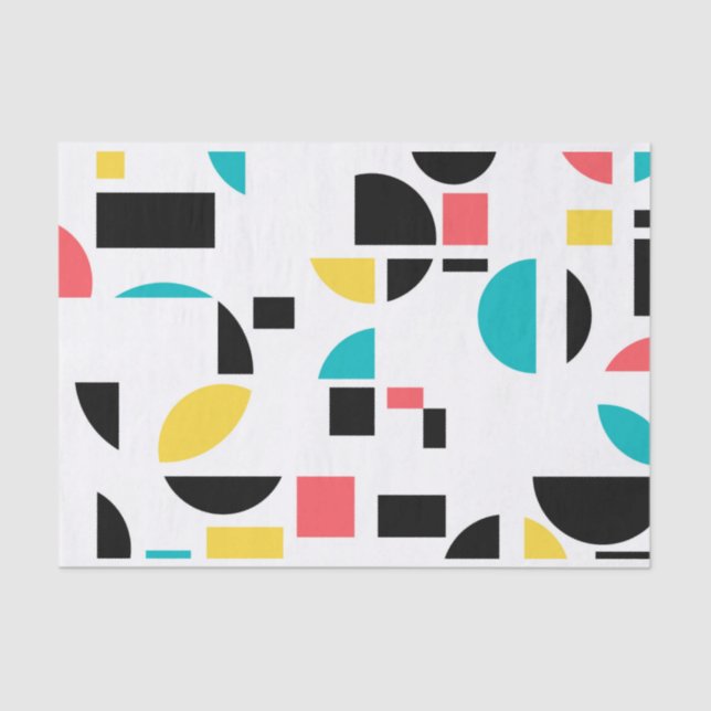 Colorful, modern, trendy, fun, cheerful geometric tissue paper (Front)