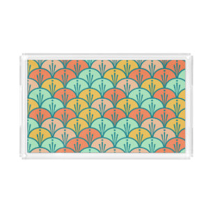 Colorful Modern Trendy Geometric Fish Scale Acrylic Tray