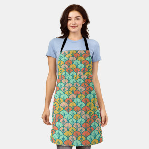 Colorful Modern Trendy Geometric Fish Scale Apron