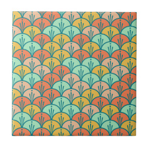 Colorful Modern Trendy Geometric Fish Scale Ceramic Tile