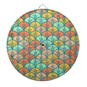 Colorful Modern Trendy Geometric Fish Scale Dart Board