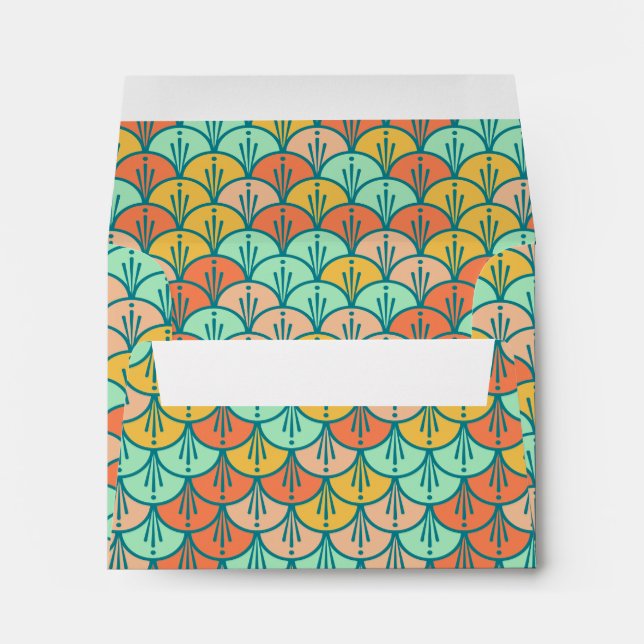 Colorful Modern Trendy Geometric Fish Scale Envelope (Back (Bottom))