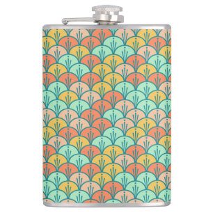 Colorful Modern Trendy Geometric Fish Scale Flask