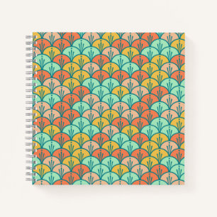Colorful Modern Trendy Geometric Fish Scale Notebook
