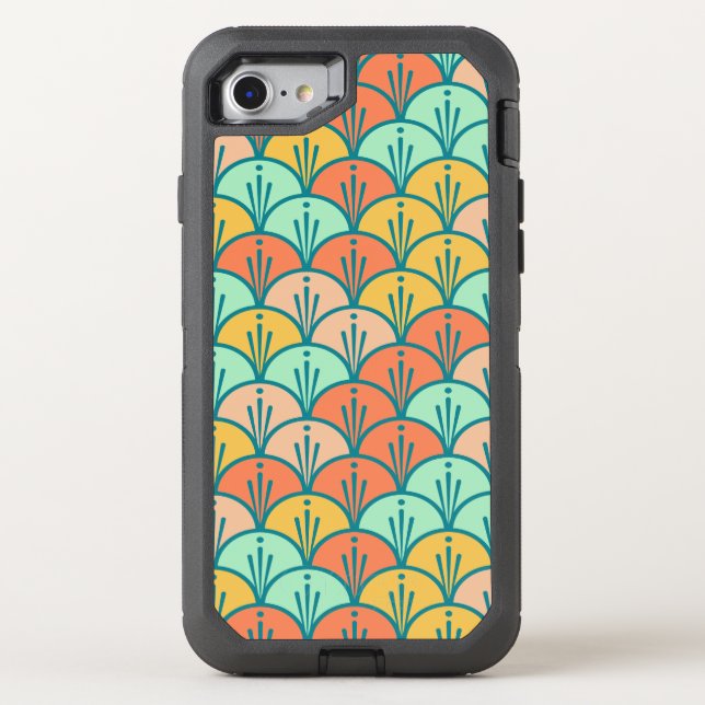 Colorful Modern Trendy Geometric Fish Scale Otterbox iPhone Case (Back)
