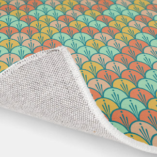 Colorful Modern Trendy Geometric Fish Scale Rug
