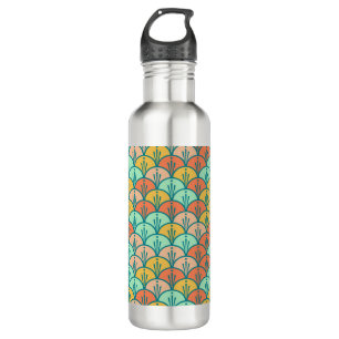 Colorful Modern Trendy Geometric Fish Scale Stainless Steel Water Bottle