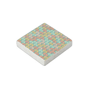 Colorful Modern Trendy Geometric Fish Scale Stone Magnet