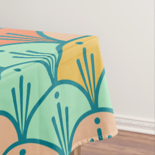 Colorful Modern Trendy Geometric Fish Scale Tablecloth
