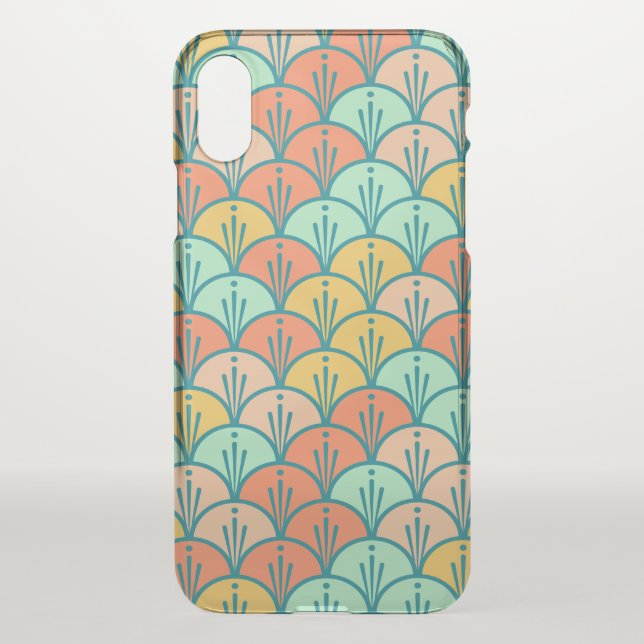 Colorful Modern Trendy Geometric Fish Scale Uncommon iPhone Case (Back)