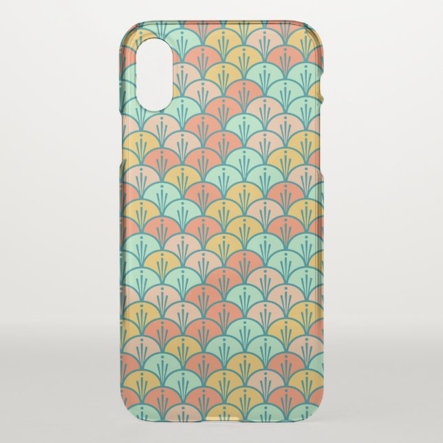 Colorful Modern Trendy Geometric Fish Scale Uncommon iPhone Case (Back)