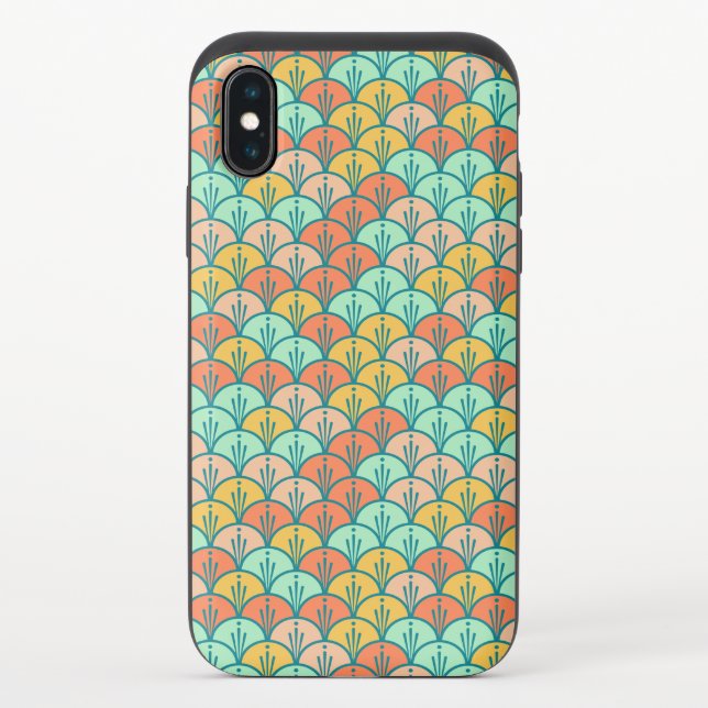 Colorful Modern Trendy Geometric Fish Scale Uncommon iPhone Case (Back)