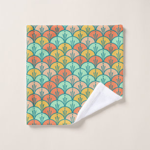 Colorful Modern Trendy Geometric Fish Scale Wash Cloth