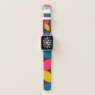 Colorful, modern, trendy, urban flower abstraction apple watch band