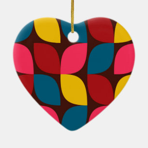 Colorful, modern, trendy, urban flower abstraction ceramic ornament
