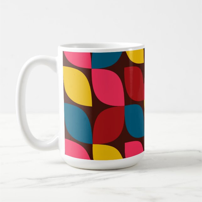 Colorful, modern, trendy, urban flower abstraction coffee mug (Left)