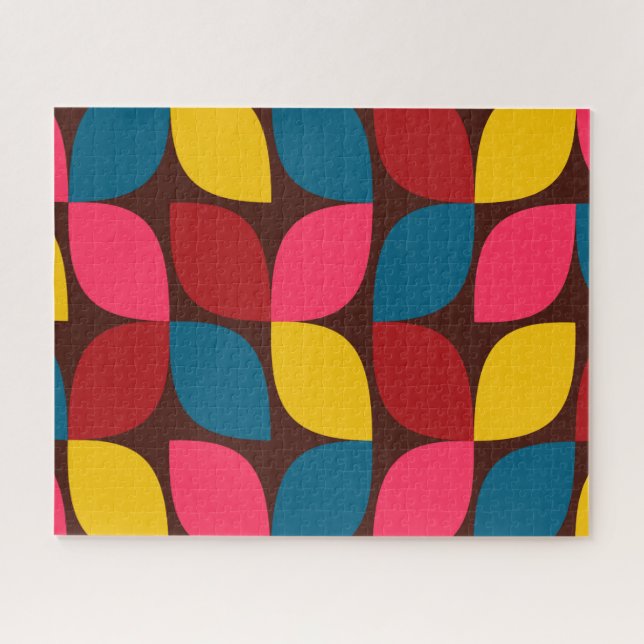 Colorful, modern, trendy, urban flower abstraction jigsaw puzzle (Horizontal)