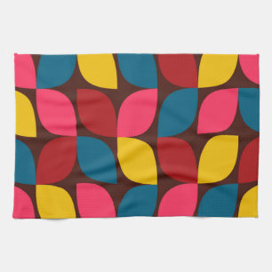 Colorful, modern, trendy, urban flower abstraction kitchen towel