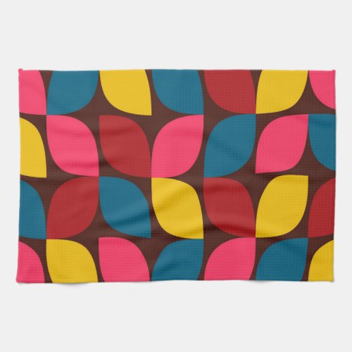 Colorful modern trendy urban flower abstraction kitchen towel