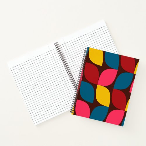 Colorful modern trendy urban flower abstraction notebook