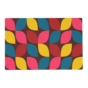 Colorful, modern, trendy, urban flower abstraction placemat