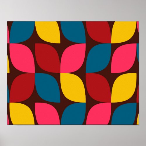 Colorful modern trendy urban flower abstraction poster