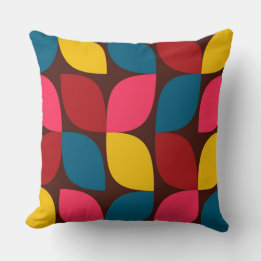 Colorful, modern, trendy, urban flower abstraction throw pillow