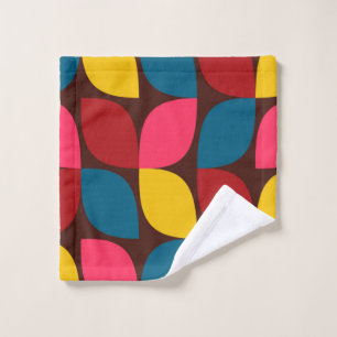Colorful, modern, trendy, urban flower abstraction wash cloth
