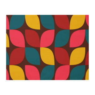 Colorful, modern, trendy, urban flower abstraction wood wall art