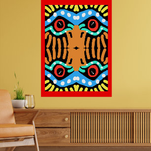 Colorful Modern Tribal Abstract War Eagle Totem Poster