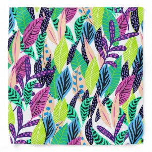 Colorful Modern Tropical Botanical Pattern Bandana