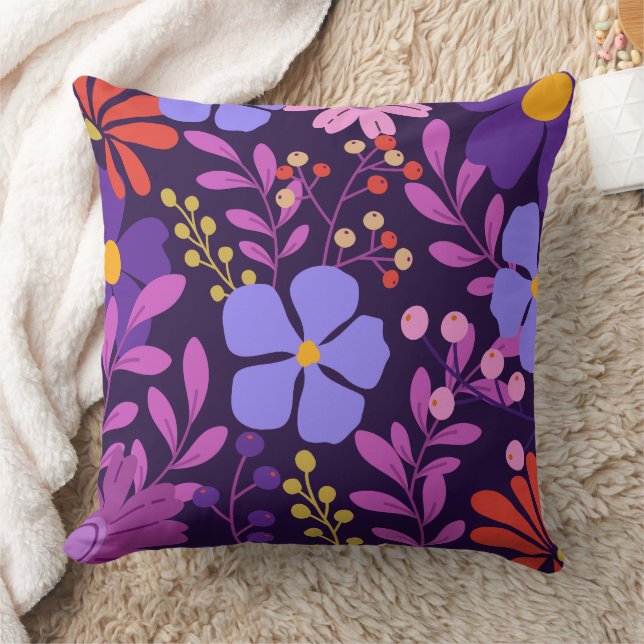 Colorful Modern Tropical Design Throw Pillow (Blanket)