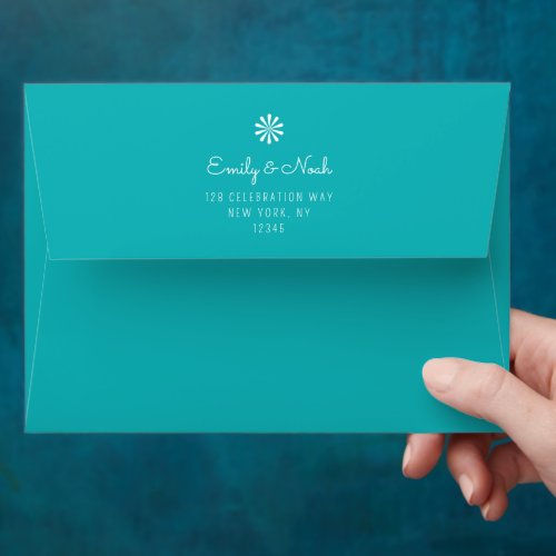 Colorful Modern Tropical Watercolor Floral Wedding Envelope