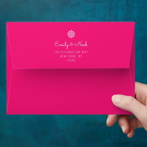 Colorful Modern Tropical Watercolor Floral Wedding Envelope