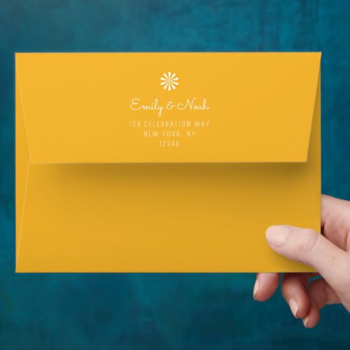 Colorful Modern Tropical Watercolor Floral Wedding Envelope