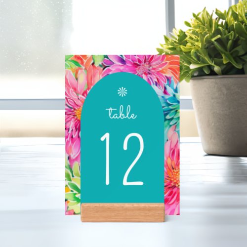 Colorful Modern Tropical Watercolor Floral Wedding Holder
