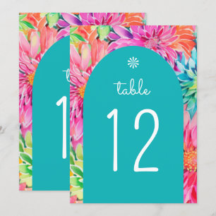 Colorful Modern Tropical Watercolor Floral Wedding Invitation