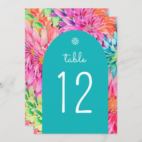 Colorful Modern Tropical Watercolor Floral Wedding Invitation