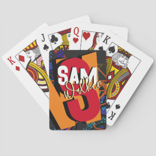 Colorful Modern Typography Name & Initials Poker Cards