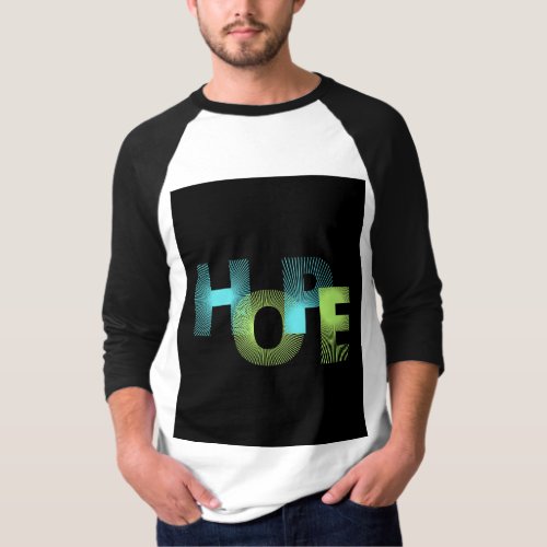 Colorful Modern Typography Of HOPE  T_Shirt
