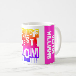 Colorful Modern Typography World's Best Mom Coffee Mug
