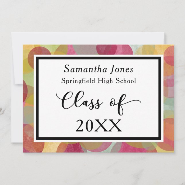 Colorful, Modern, Unique Graduation Announcement (Front)