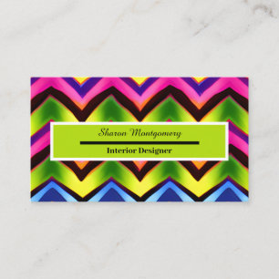 Colorful Modern V Shape Pattern Business Card